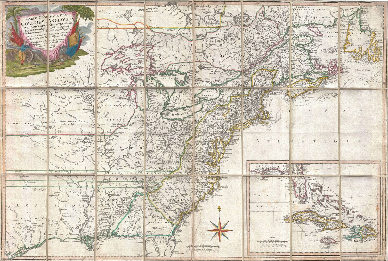A 1779 map of the United States — New England kitchens that still bake beans in a crock.