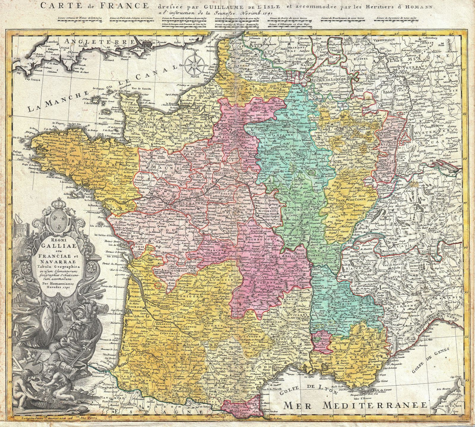 A 1741 map of France — the country whose weeknight pan is still a sauteuse.