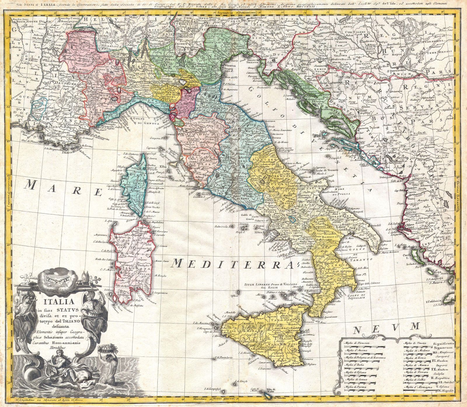 A 1742 map of Italy — the peninsula of many kitchens that still cook in a wide shallow pan.