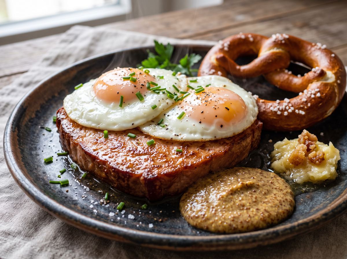 Leberkäse mit Spiegelei
