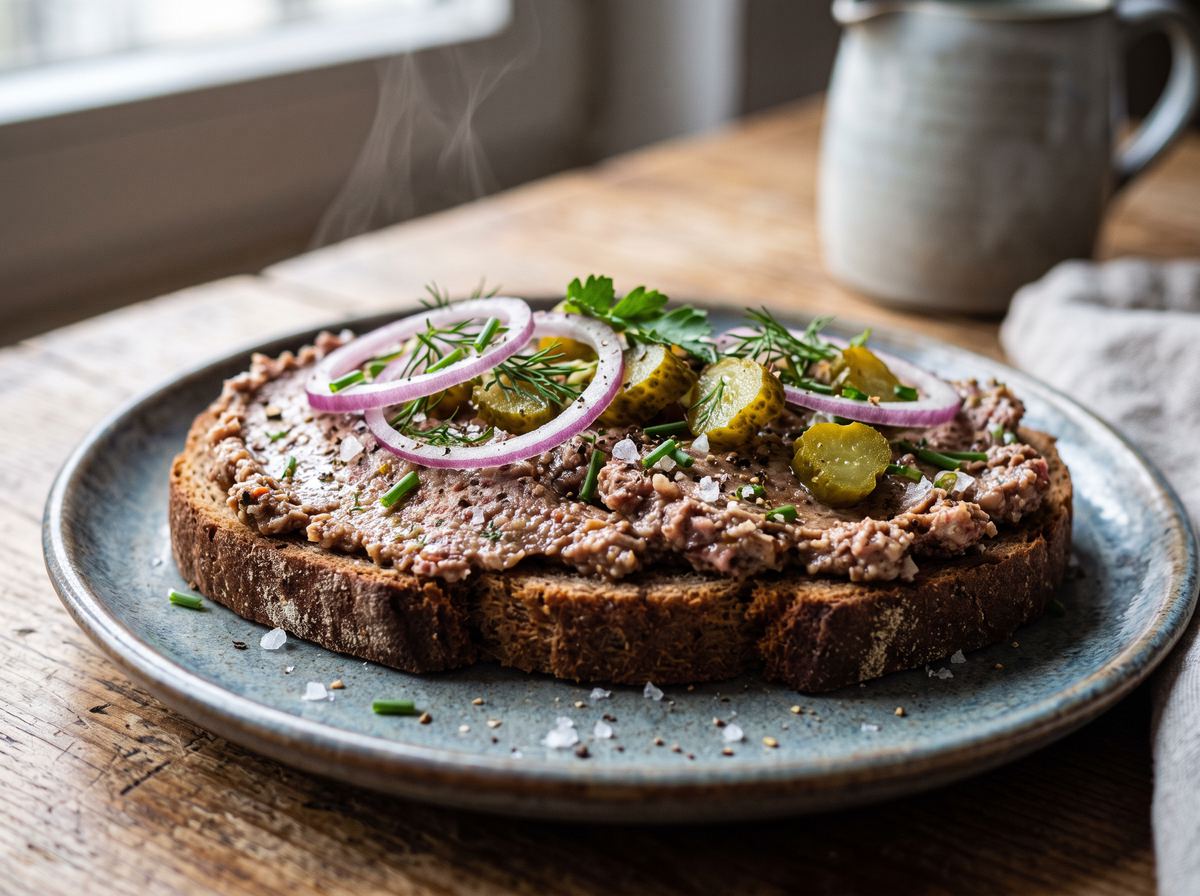 Leberwurst auf Brot