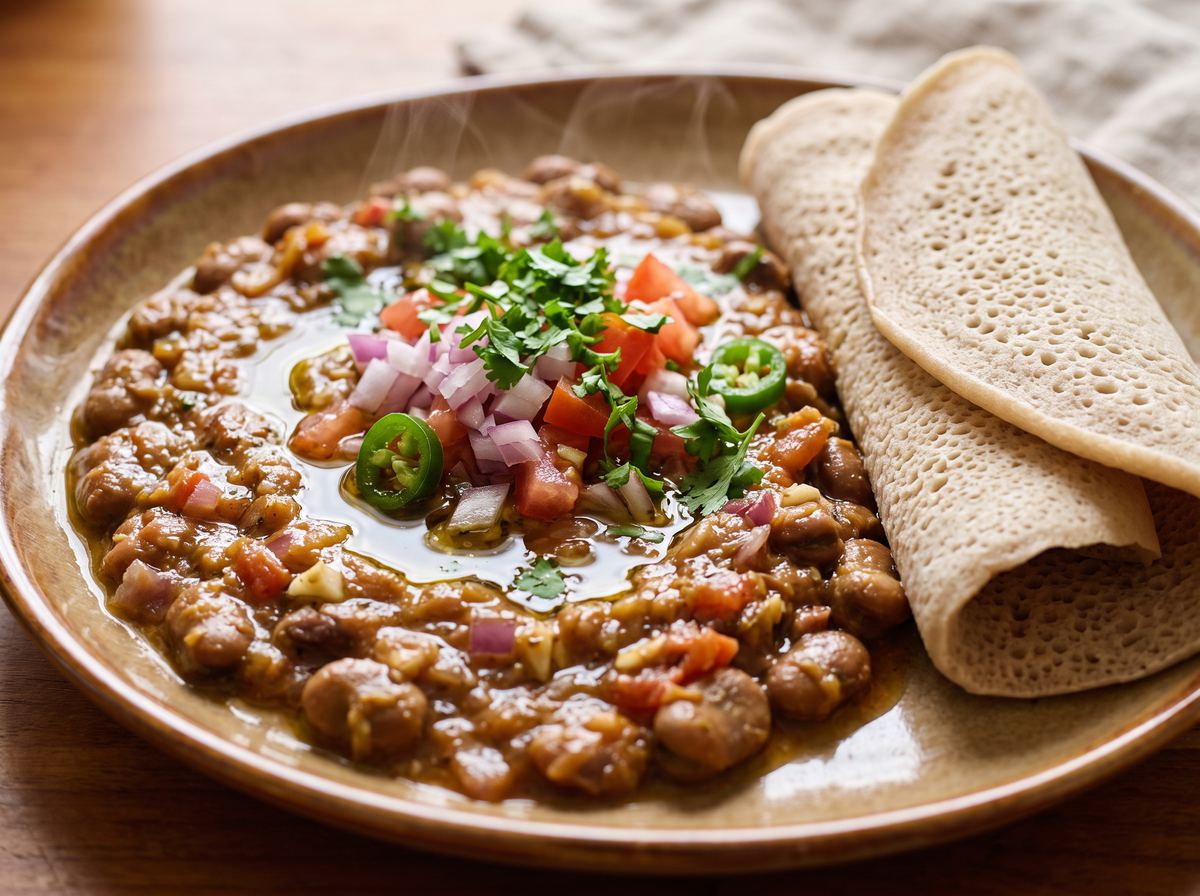 Ful with Injera