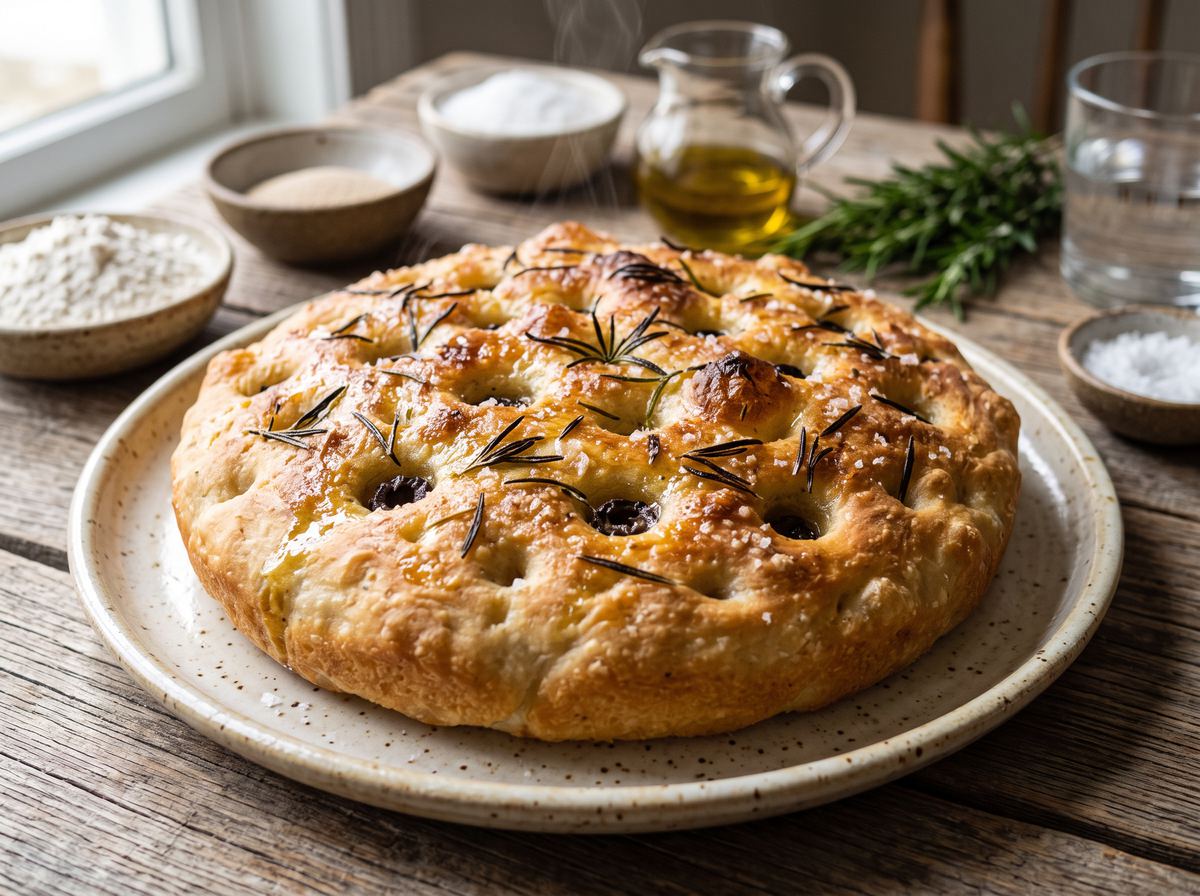 Focaccia with Olive Oil & Rosemary