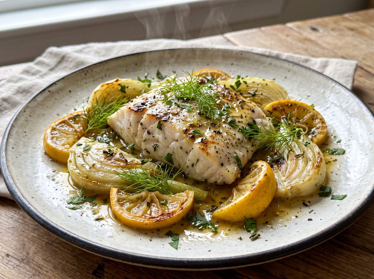 Baked Fish with Fennel & Lemon