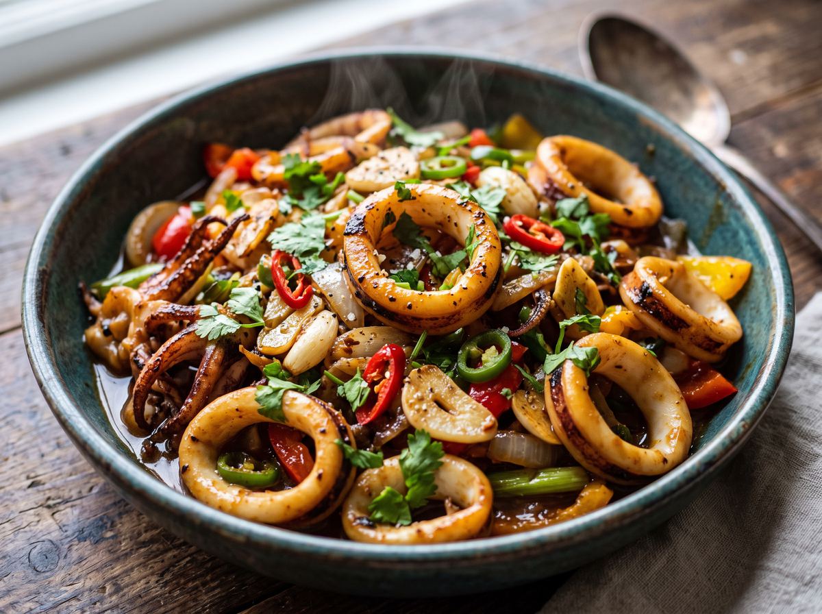 Caribbean Squid Stir-Fry