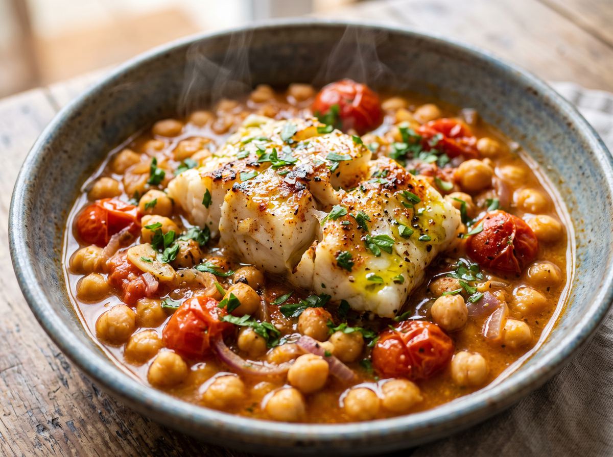 Cod with Chickpeas