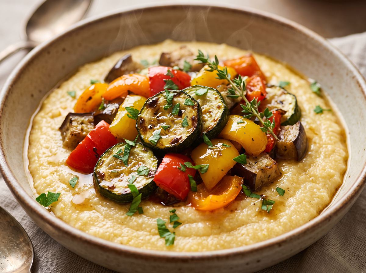 Creamy Polenta with Roasted Vegetables