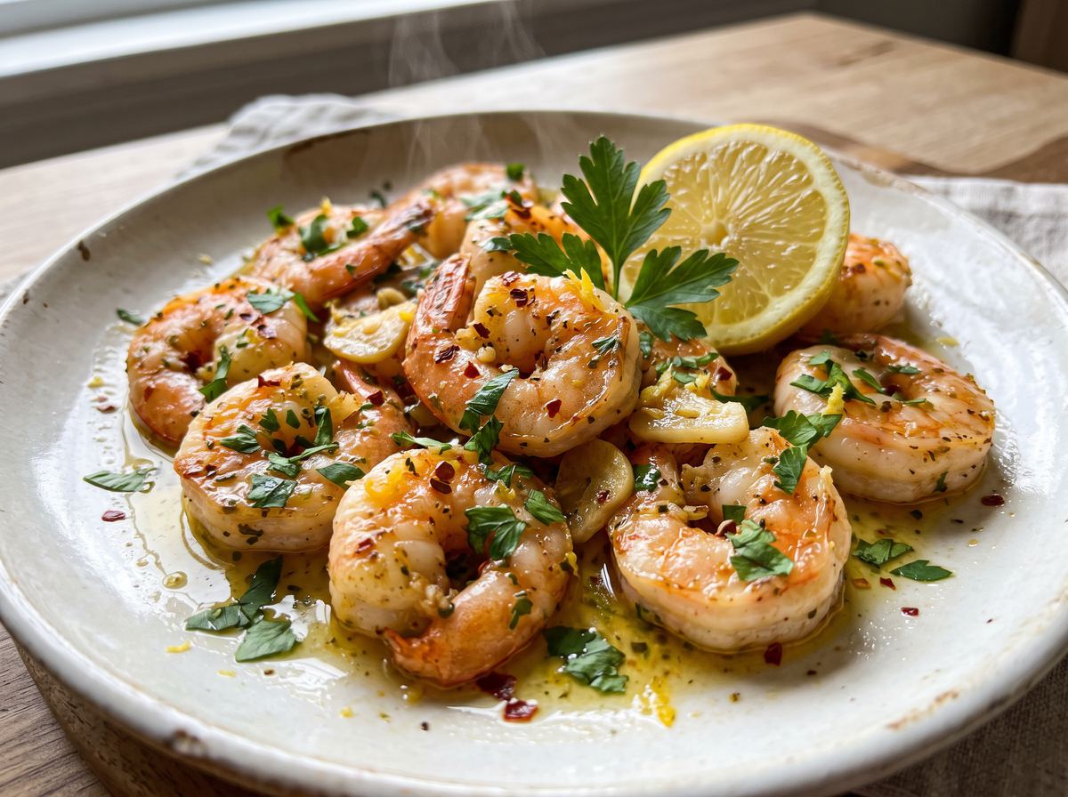 Garlic Shrimp with Olive Oil & Lemon