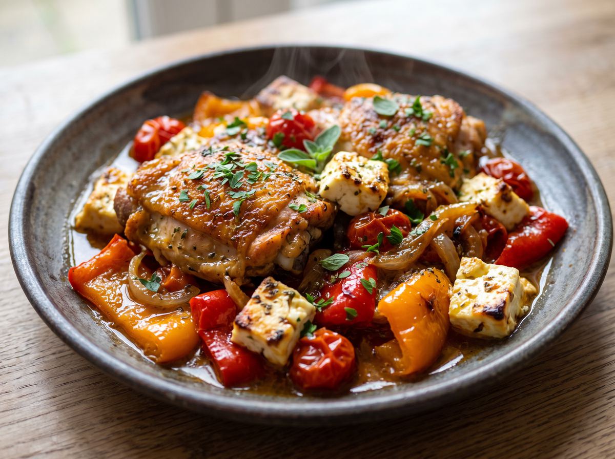 Kotopoulo me Feta kai Piperies