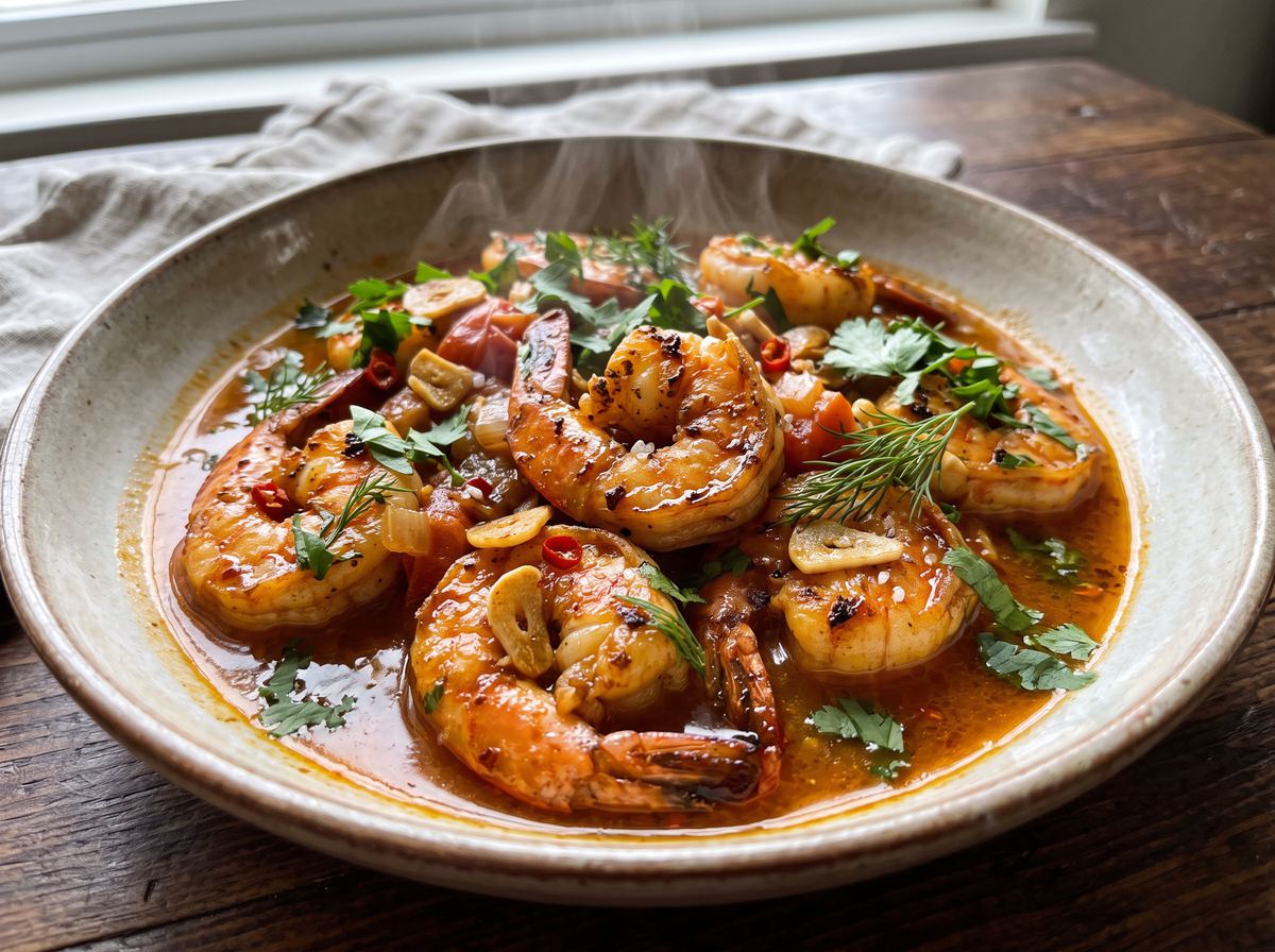 Middle Eastern Shrimp Pan