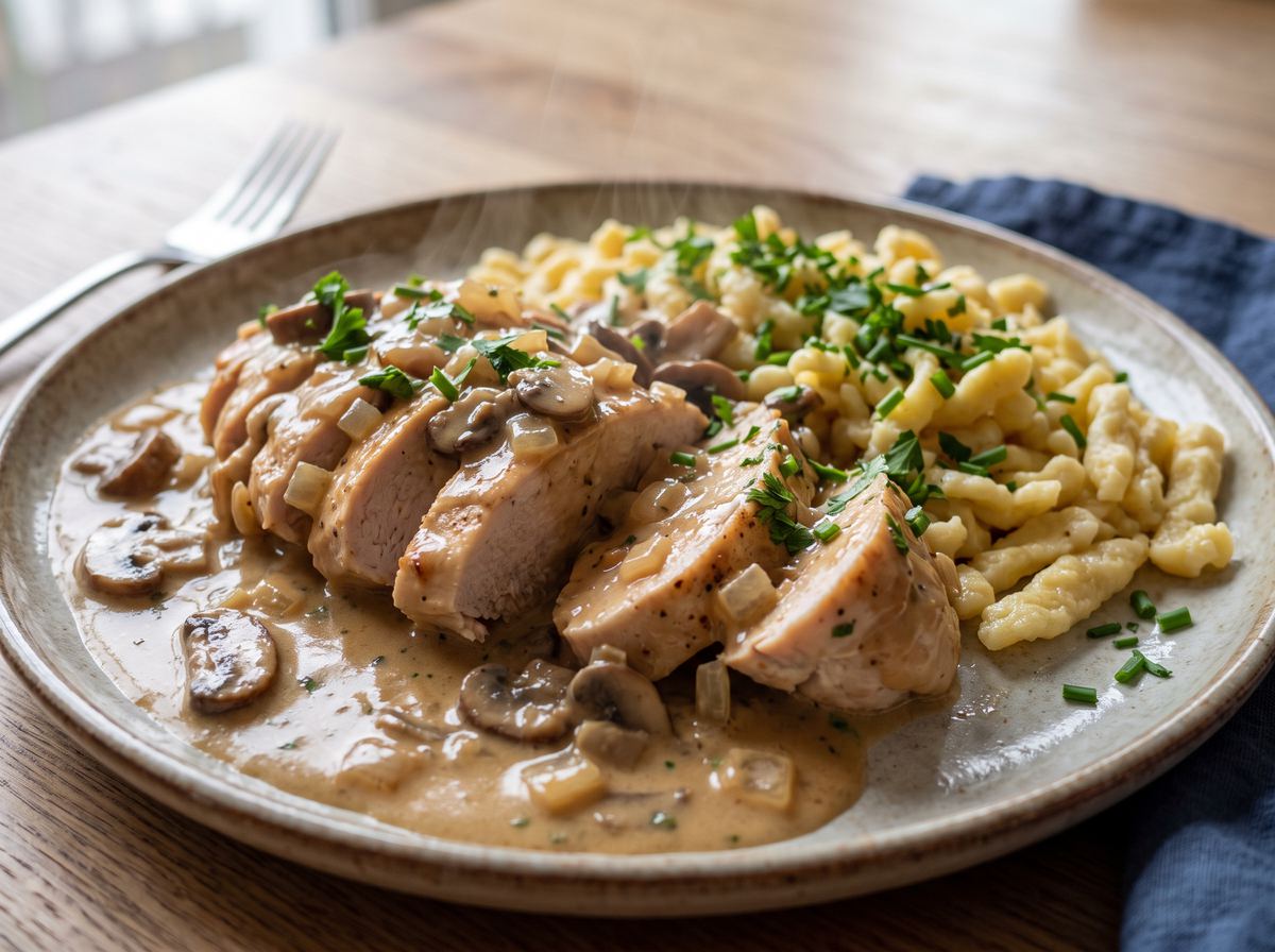Putenbrust mit Rahmsoße