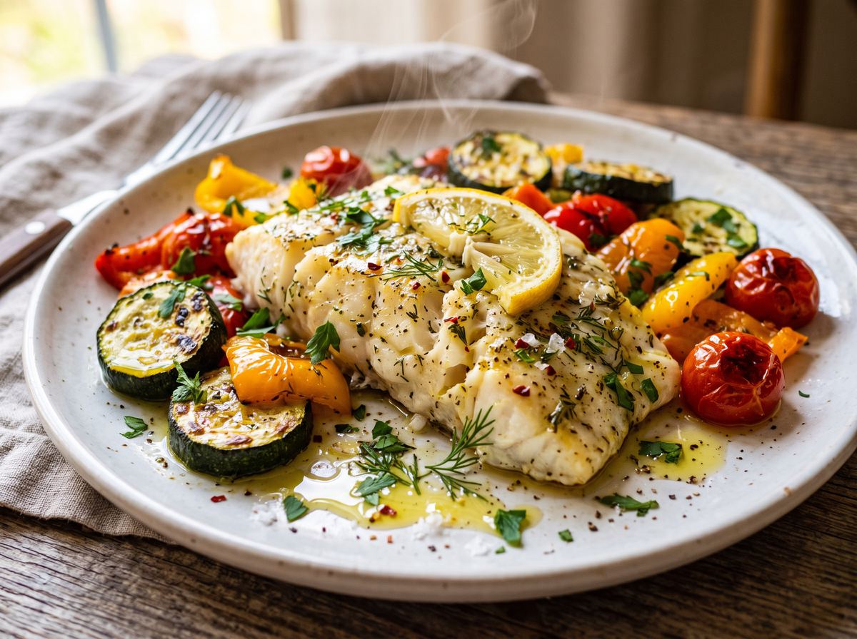 Sheet-Pan Lemon-Herb White Fish with Vegetables