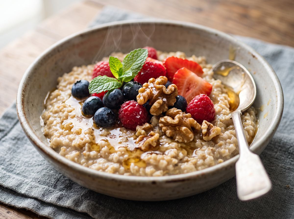 Steel-Cut Oats with Berries, Honey & Walnuts