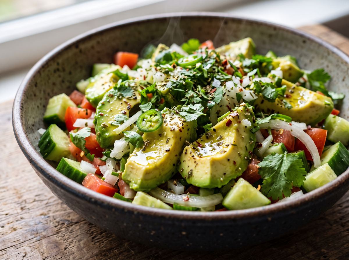 Ensalada de Aguacate y Pepino
