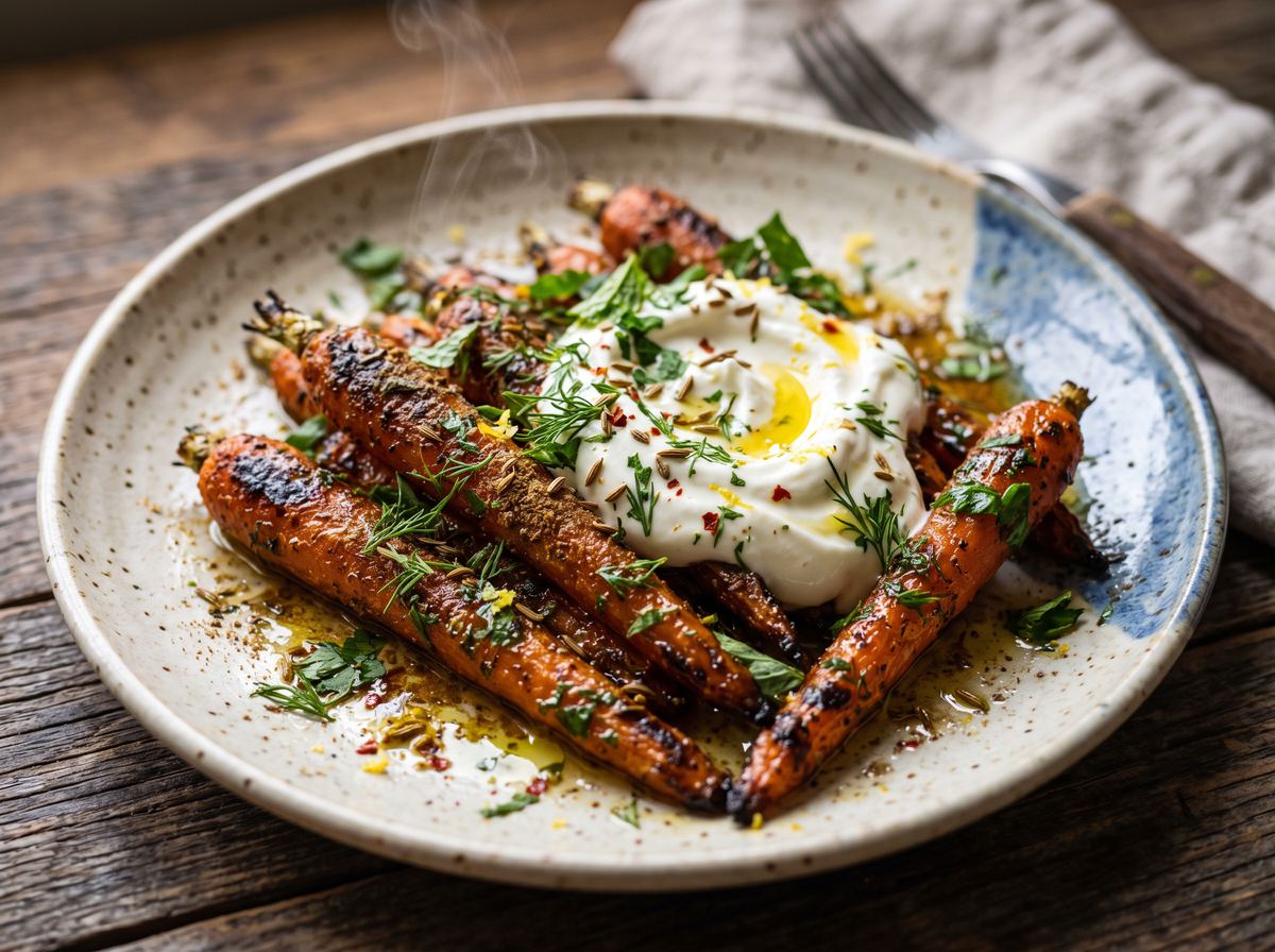 Roasted Carrots with Herbs & Yogurt