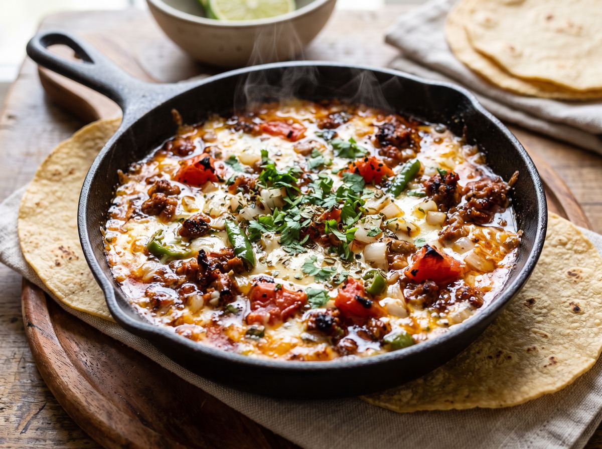 Queso Fundido con Chorizo