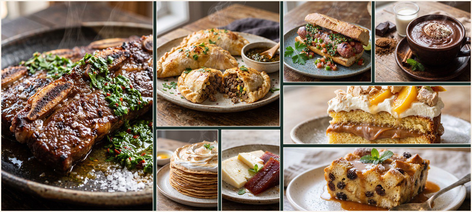 A collage of dishes from Authentic Argentine Cuisine
