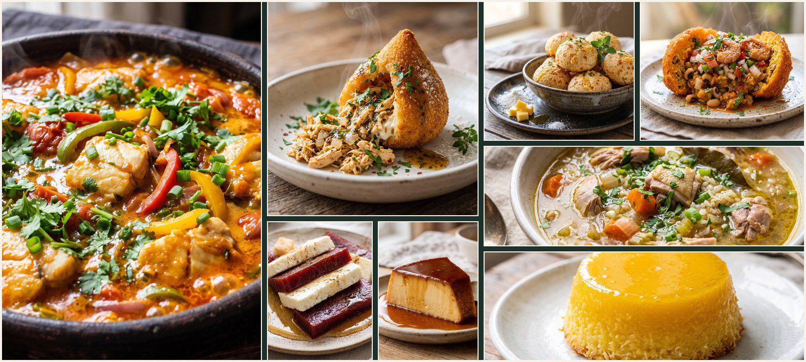 A collage of dishes from Authentic Brazilian Cuisine