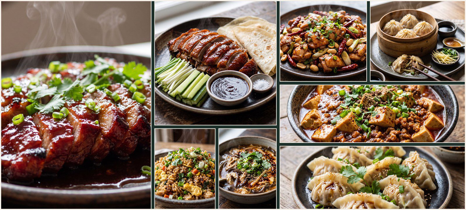 A collage of dishes from Authentic Chinese Cuisine