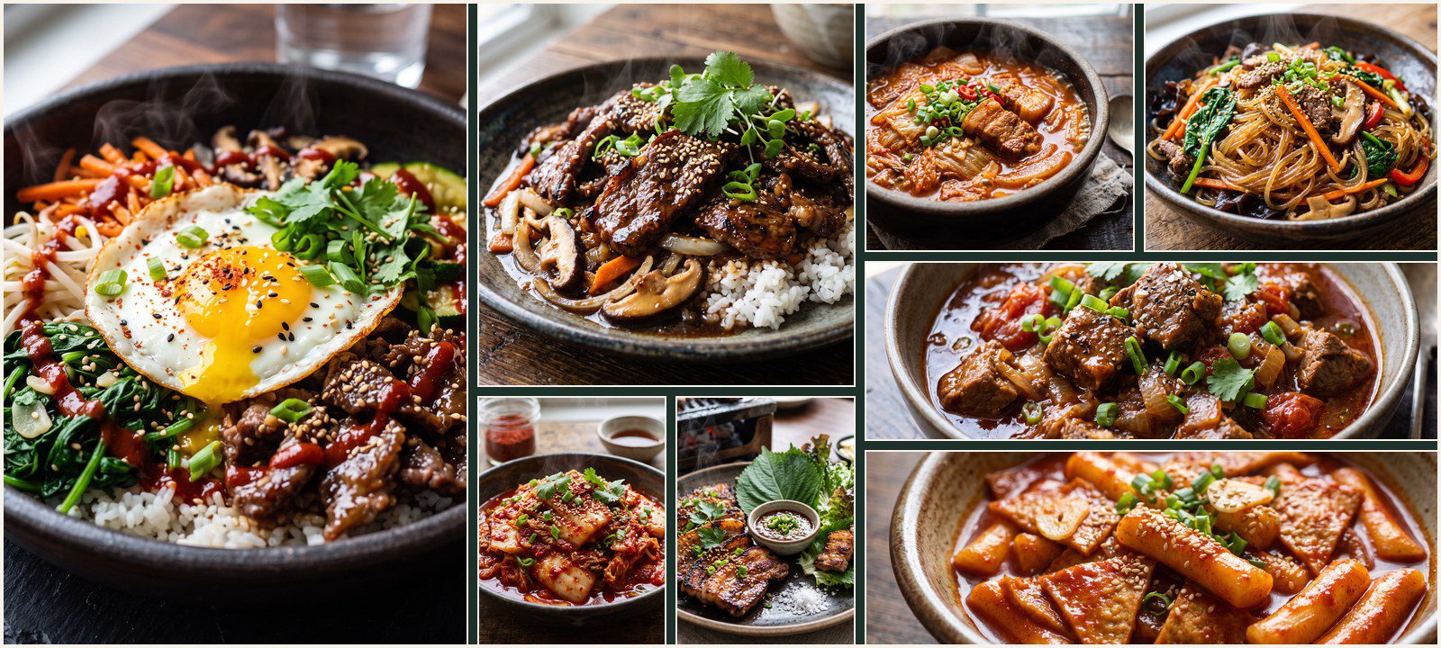 A collage of dishes from Authentic Korean Cuisine