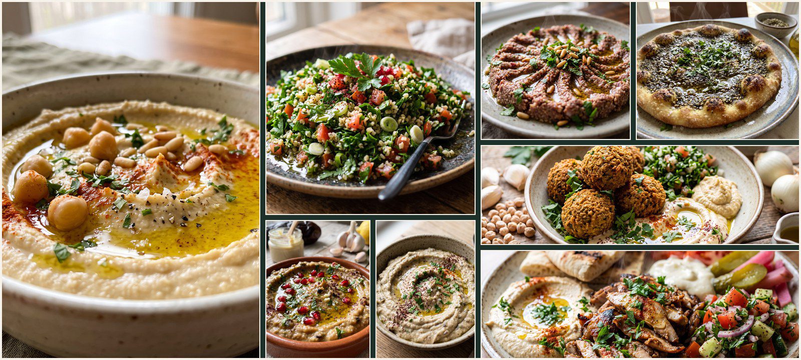 A collage of dishes from Authentic Lebanese Cuisine
