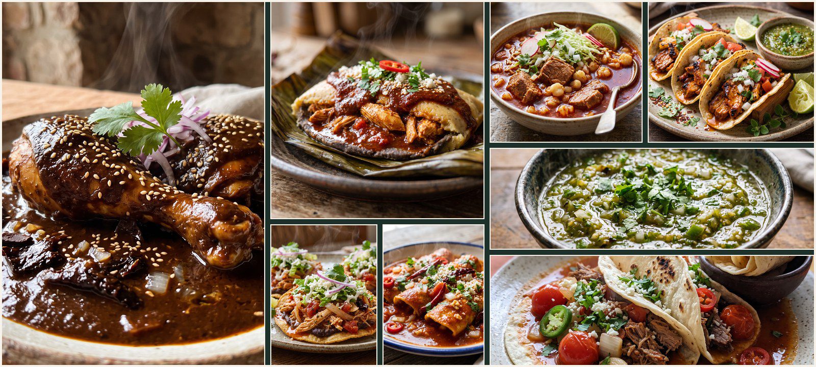 A collage of dishes from Authentic Mexican Cuisine