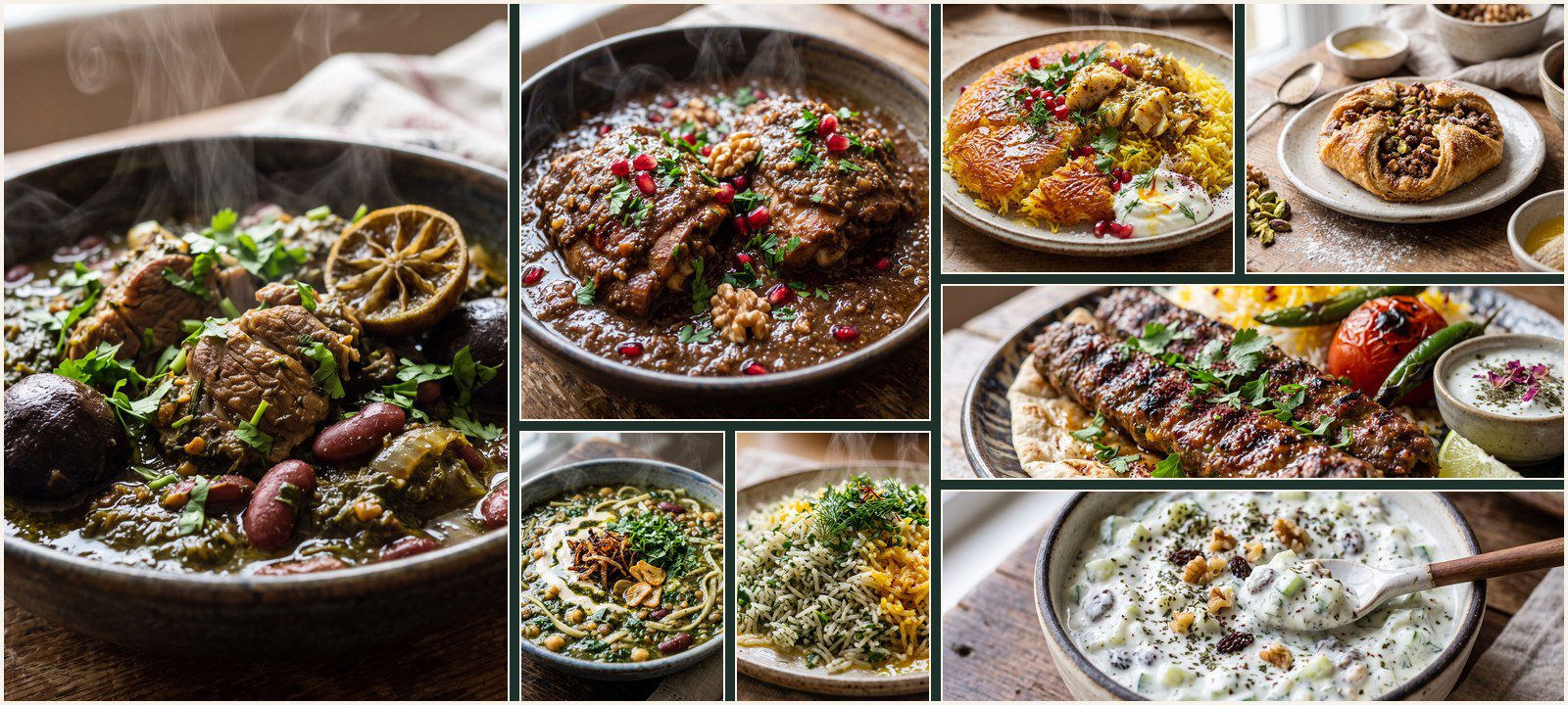 A collage of dishes from Authentic Persian Cuisine