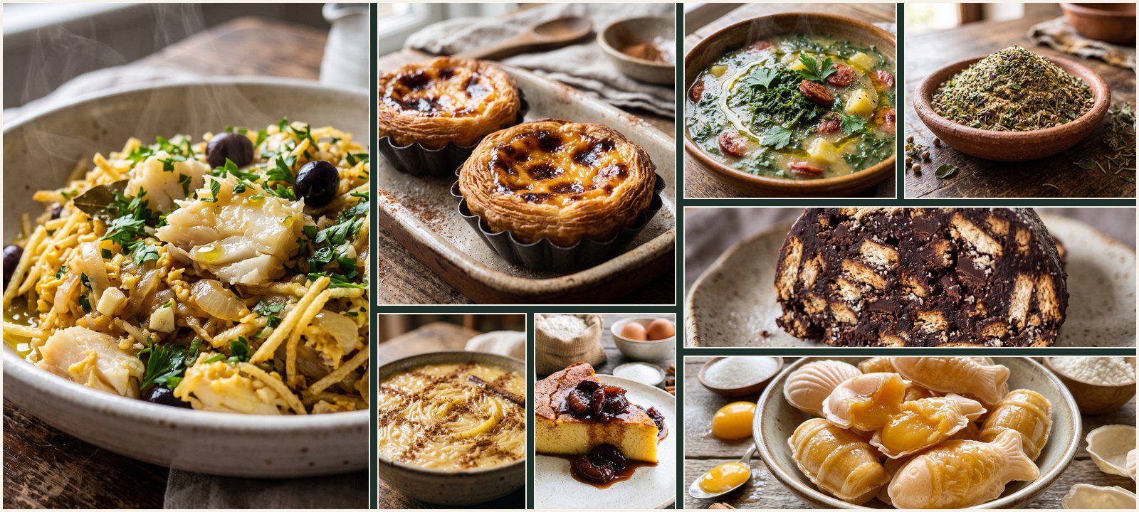 A collage of dishes from Authentic Portuguese Cuisine