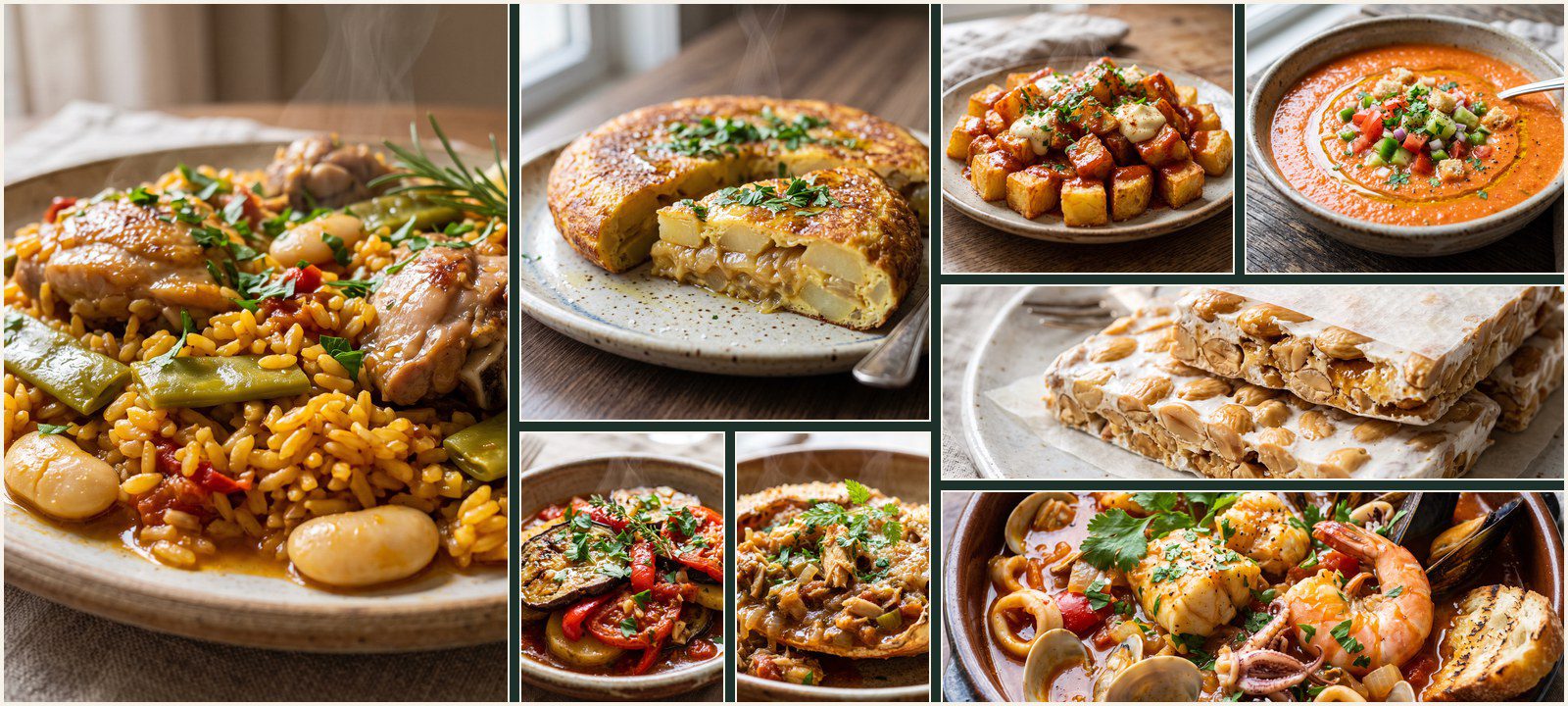 A collage of dishes from Authentic Spanish Cuisine