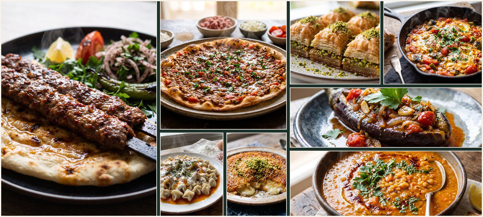 A collage of dishes from Authentic Turkish Cuisine
