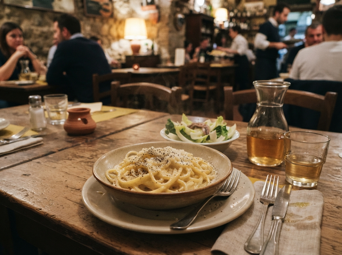 Cacio e pepe with pecorino and pepper.