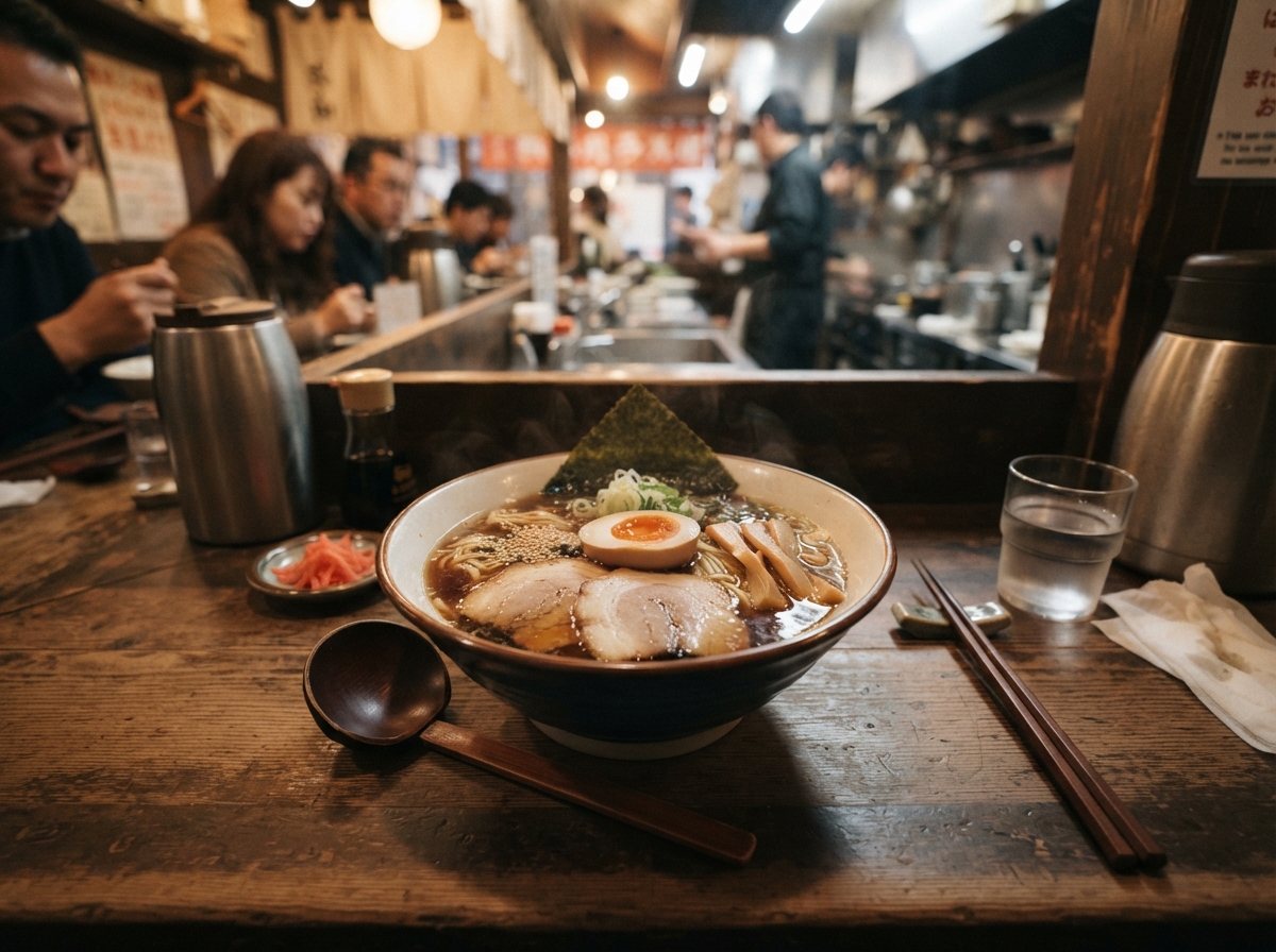 Shoyu ramen as the whole meal.