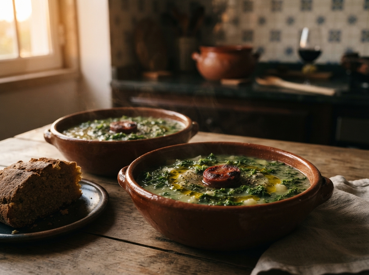 Caldo verde with broa.