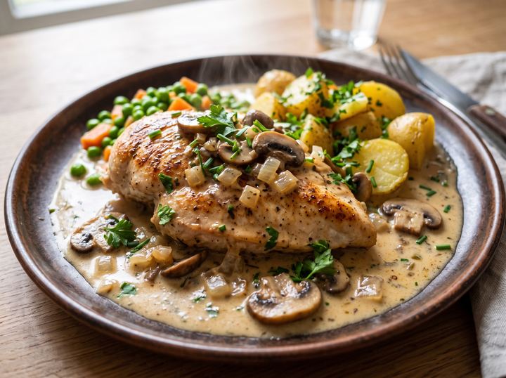 Hähnchenbrust mit Rahmsauce