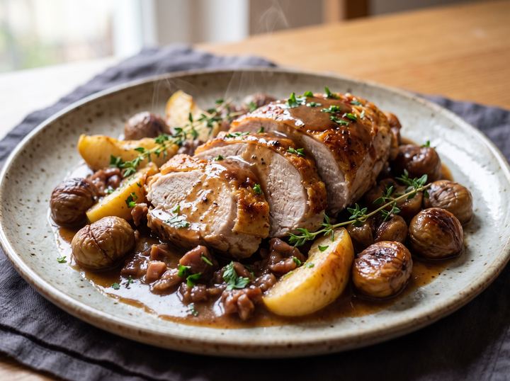 Putenbraten mit Maronen