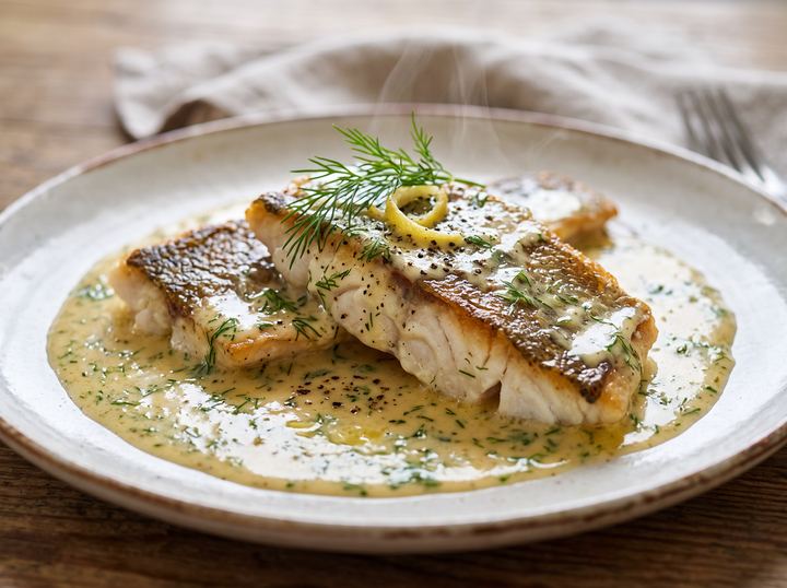 Zanderfilet mit Dillrahmsauce
