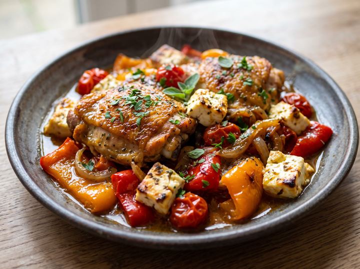 Kotopoulo me Feta kai Piperies