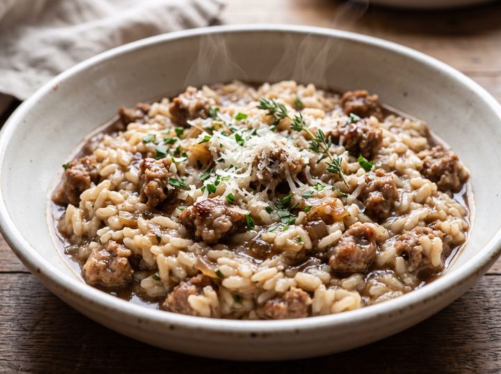 Risotto al Barolo e Salsiccia