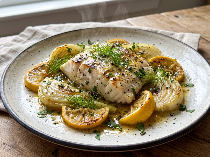 Baked Fish with Fennel & Lemon