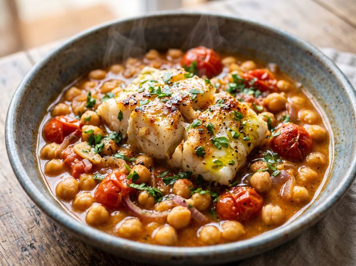 Cod with Chickpeas