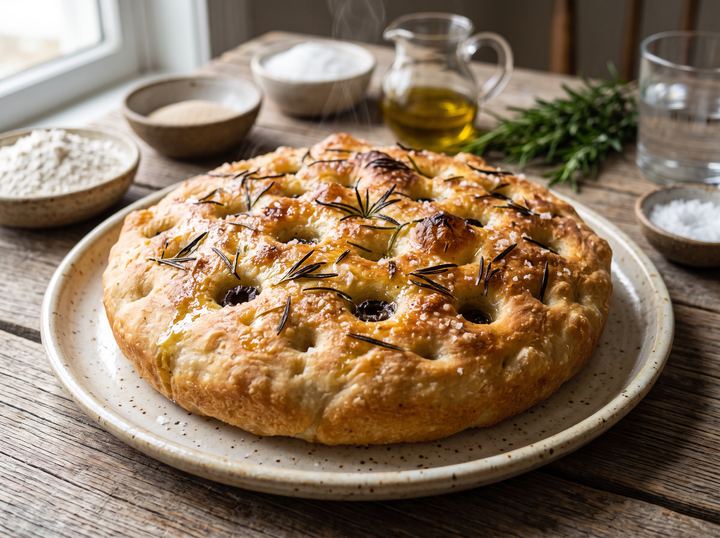 Focaccia with Olive Oil & Rosemary