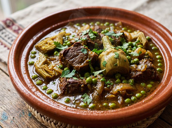 Beef Tagine with Peas and Artichokes