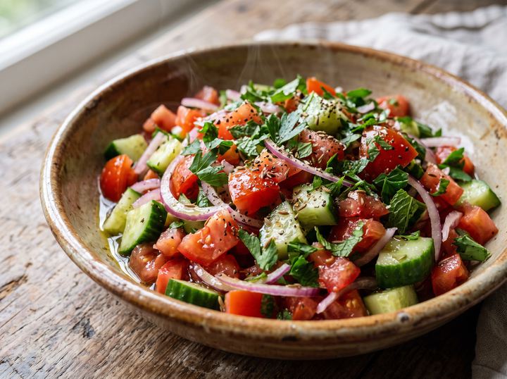 Tomato and Cucumber Salad (Chlada)