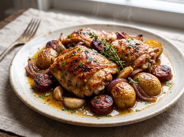 Coxas de Frango no Forno com Chouriço