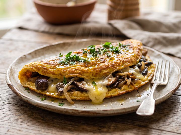 Omeleta de Cogumelos e Queijo da Serra