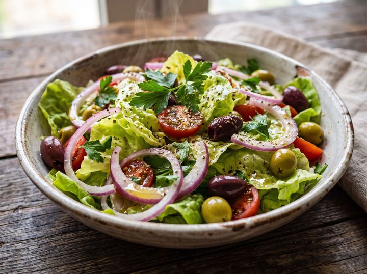 Salada de Alface, Cebola e Azeitona