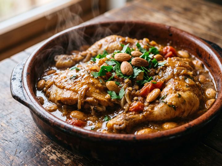 Pollo a la Cazuela con Almendras