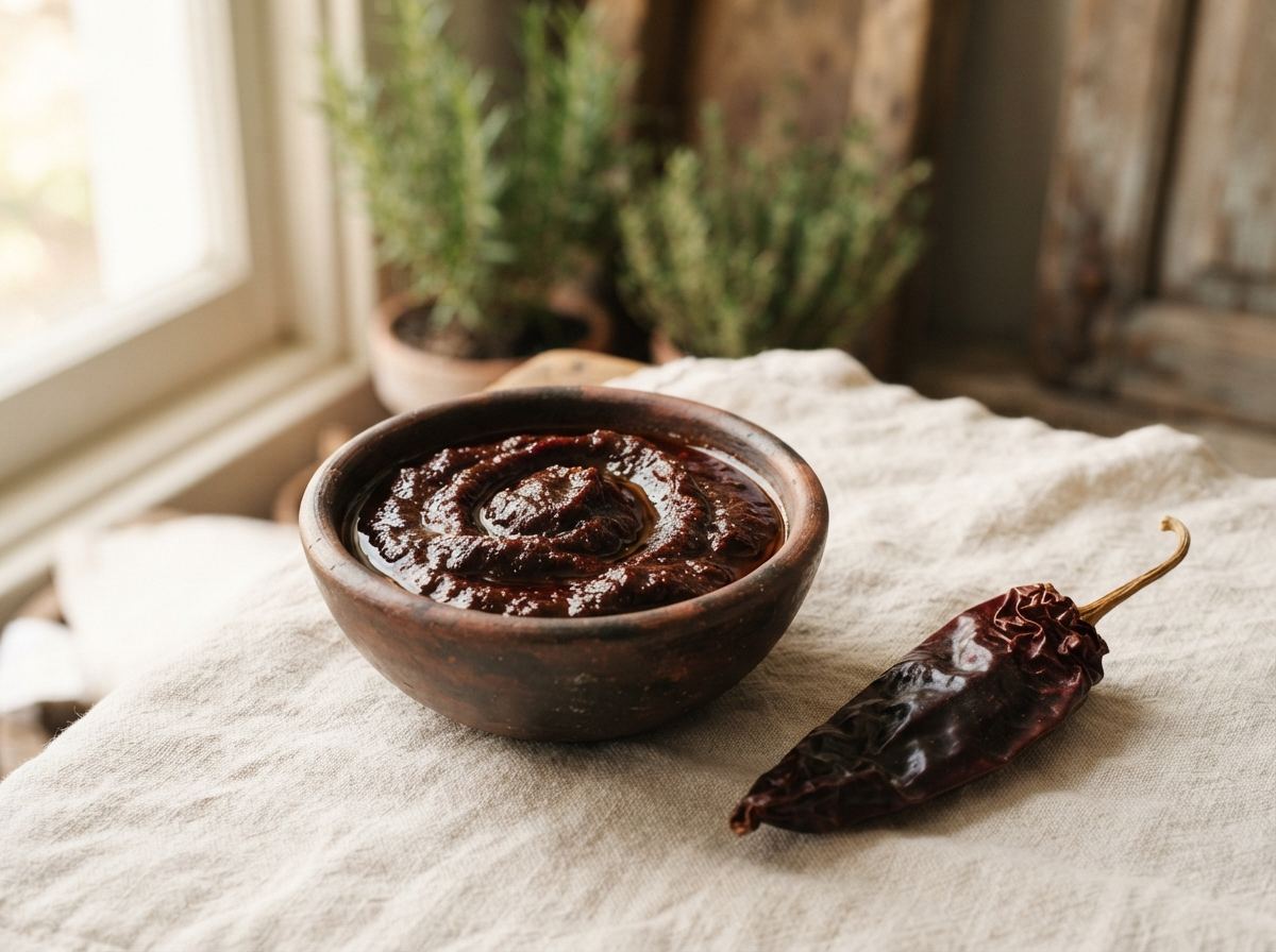 Ají panca paste as it appears in a working ComidaTime pantry.