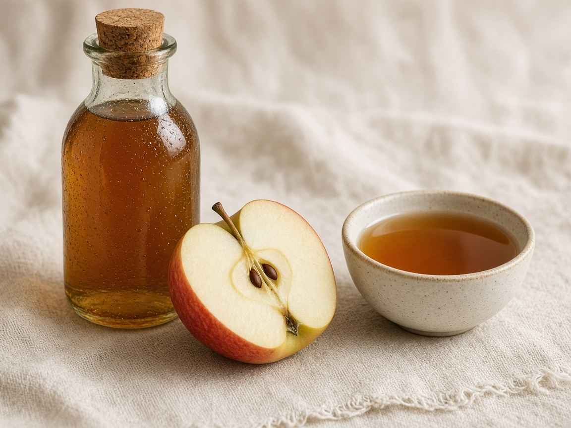 Apple cider vinegar as it appears in a working ComidaTime pantry.