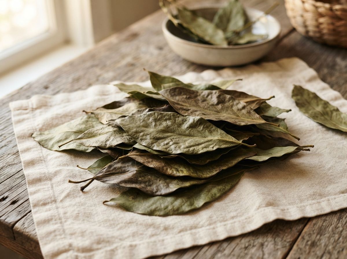 Avocado leaf as it appears in a working ComidaTime pantry.